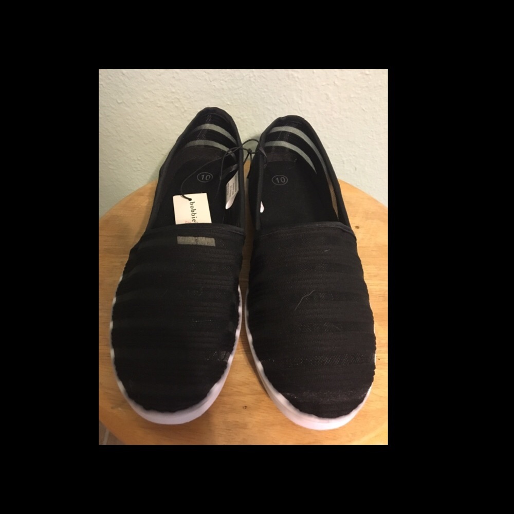 Black Mesh Slip Ons Bobbie Brooks